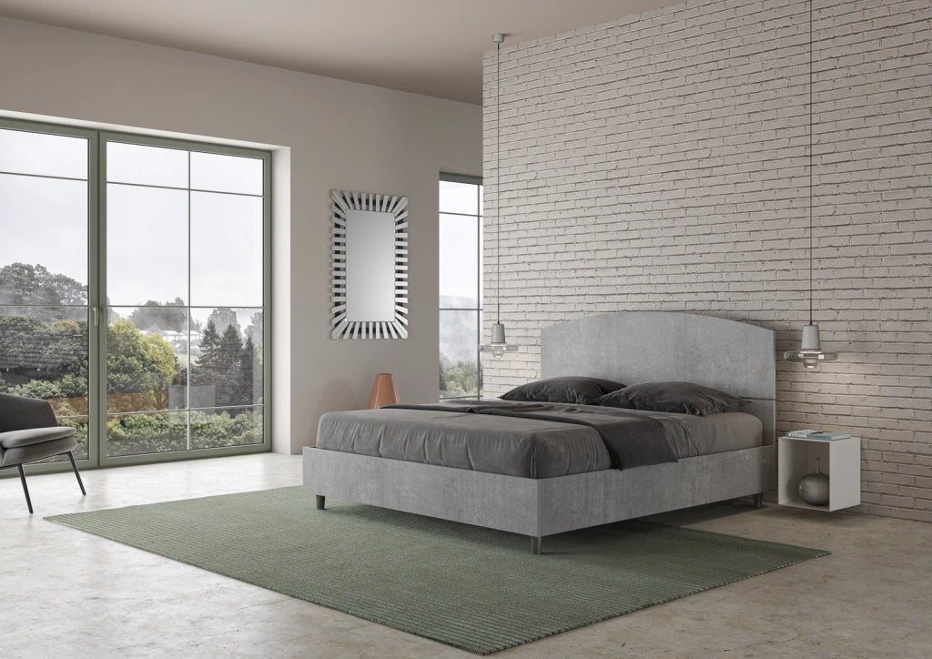 BS COM Letto matrimoniale con rete 160x200 cemento