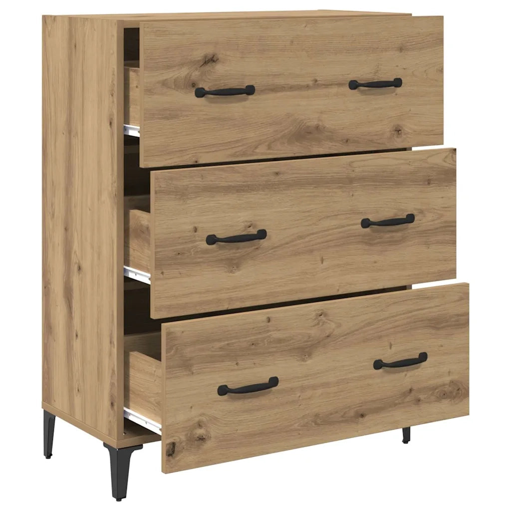Credenza con Cassetto-Buffet-Armadio da cucina Rovere artigianale 69,5 x 34 x 90 cm 157283