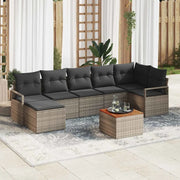 Set Divano da Giardino 8 pcs Grigio polyrattan 3356403