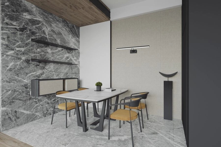 Applique moderna nera 60cm interruttore LED 8W Lester