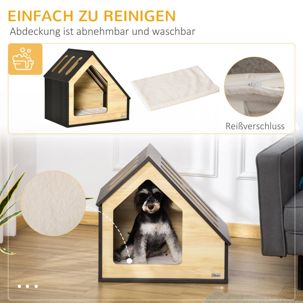 Casetta per Cani Interna con Cuscino ¨C Minimal ¨C Marrone 60x40x59