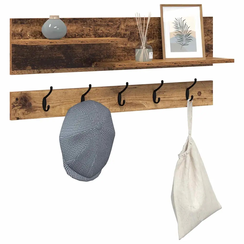 Appendiabiti a muro Legno vecchio 90 x 15 x 36 cm 874425