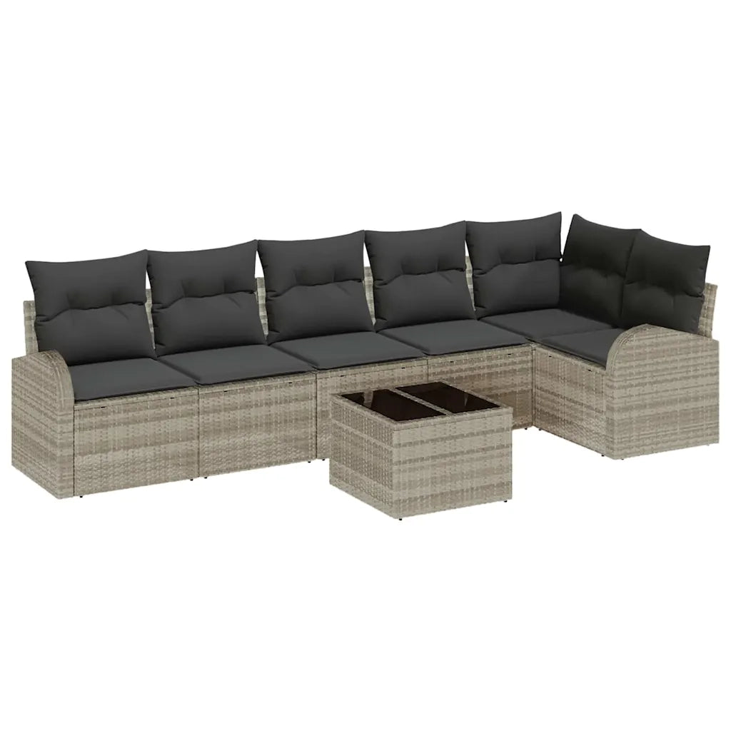 Set Divano da Giardino 7 pcs Grigio chiaro polyrattan 3354741