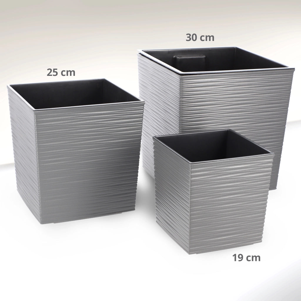 Vaso da fiori KADAX, vaso da fiori, 25 cm, coperchio in plastica grigia, con inserto