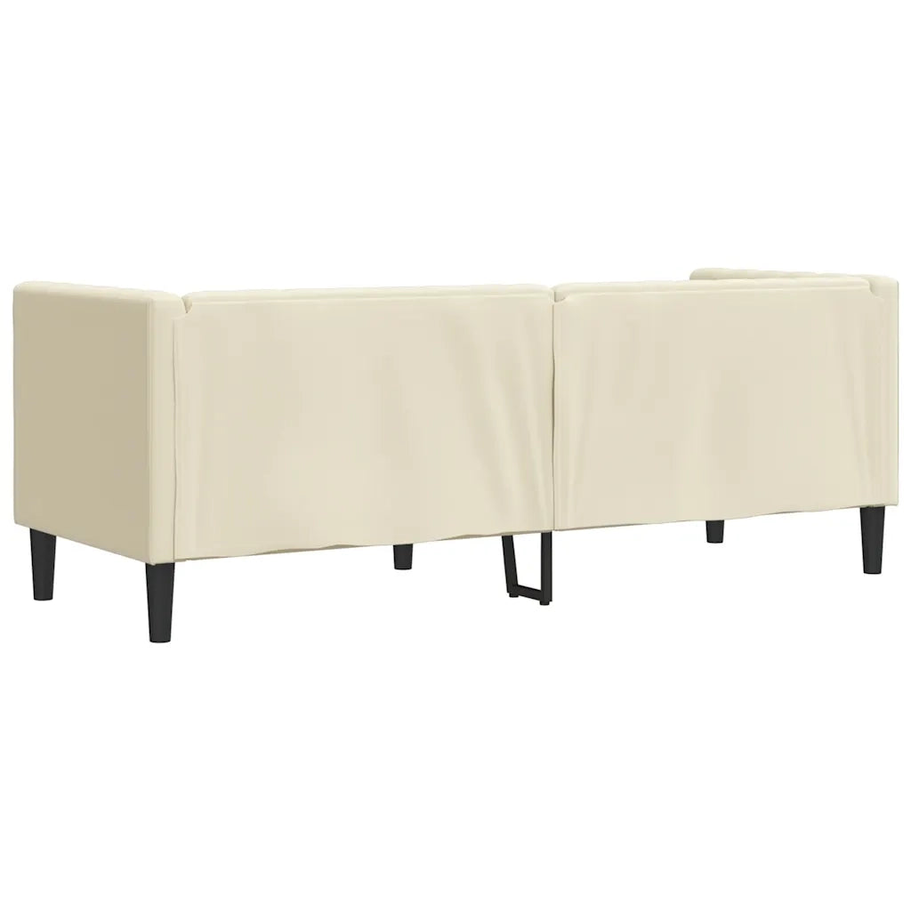 Divano Chesterfield a 3 Posti Crema in Similpelle 372667