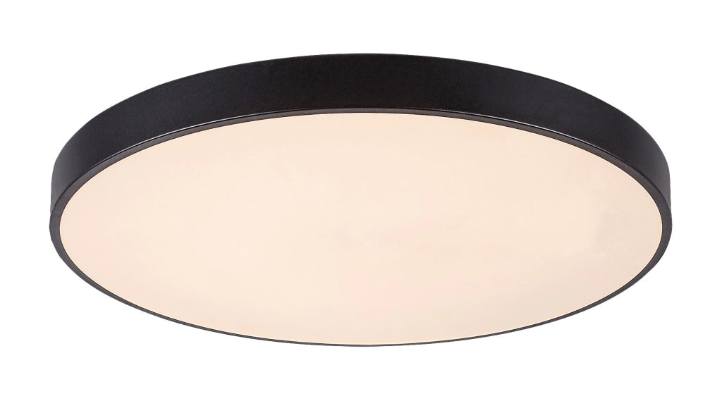 Plafoniera LED 60W 60cm nera opaca con telecomando