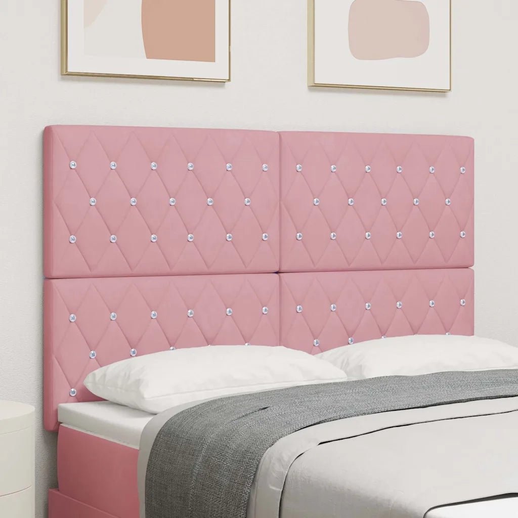 Testiera LED con strisce LED con testiera Rosa 144 cm Velluto 3338365