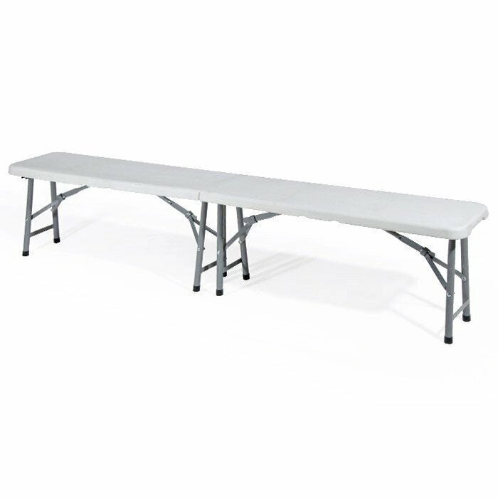 Panca birreria pieghevole 183 cm bianca HDPE singola