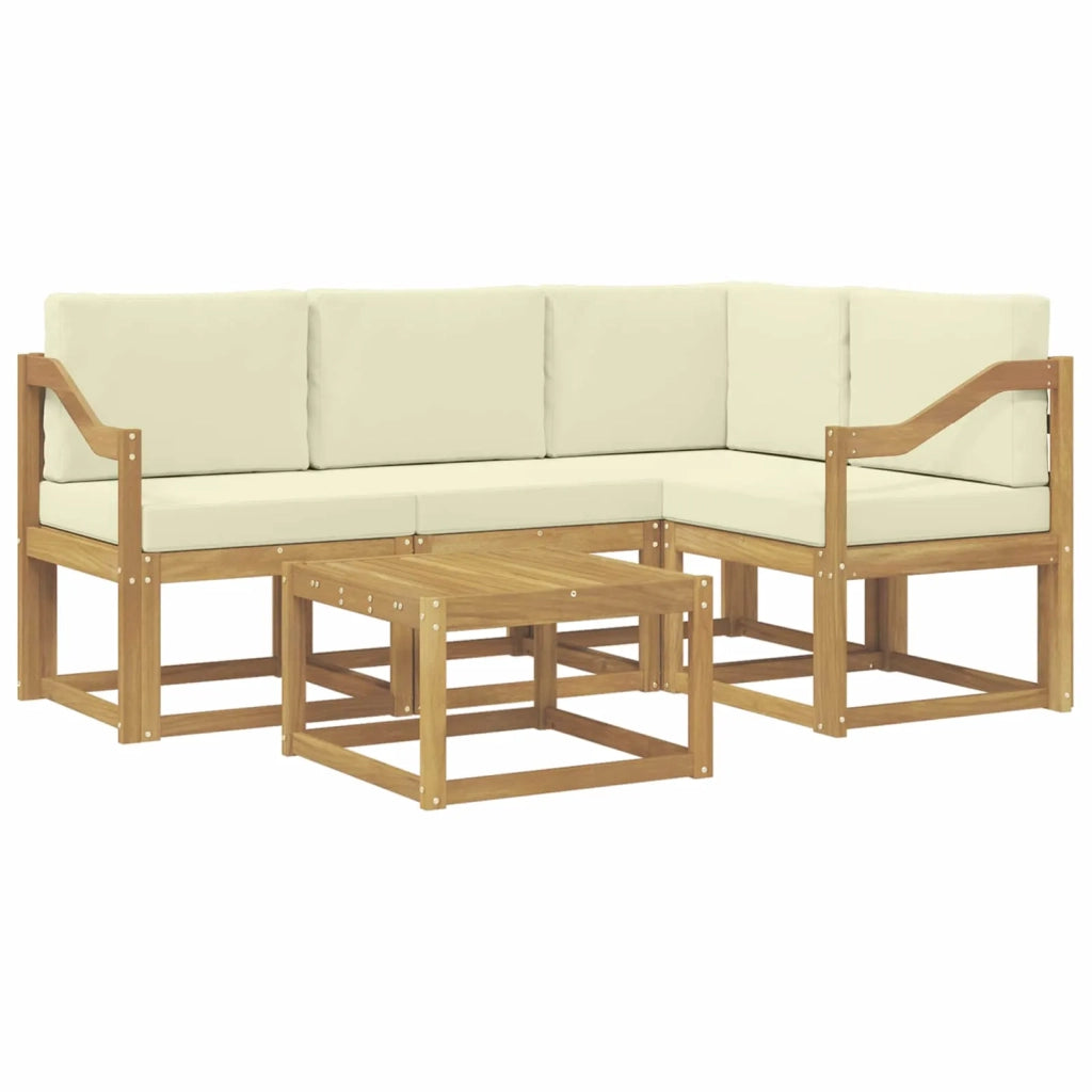 Set di divani da esterno 5 pz Bianco e Crema 3387609