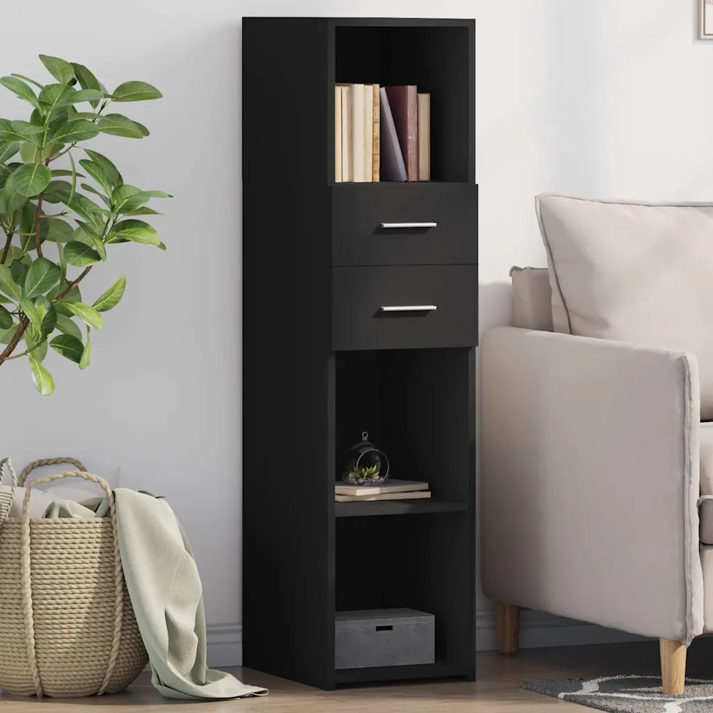 Credenza Nera 30x42,5x124 cm in Legno Multistrato 846153