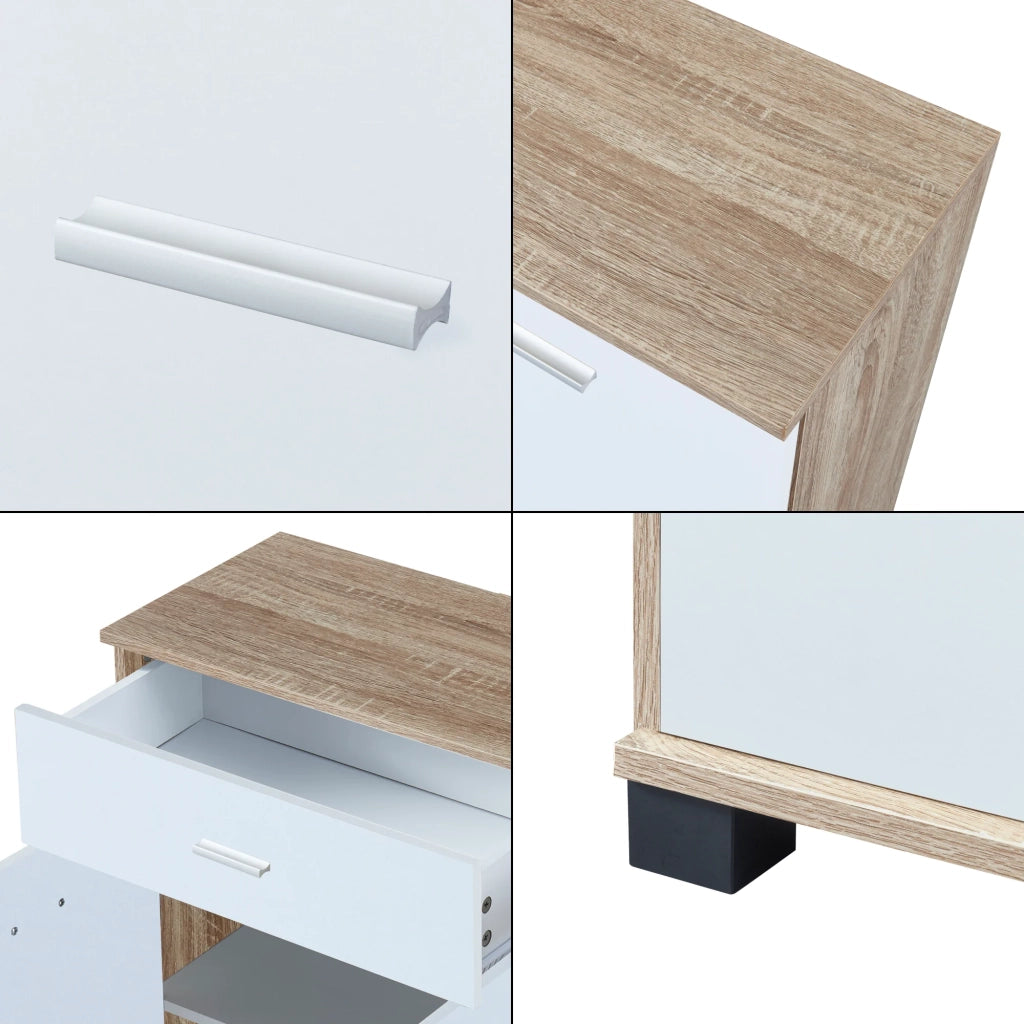 Scarpiera in truciolare 72 x 80 x 28 cm effetto rovere bianco 03_0007621