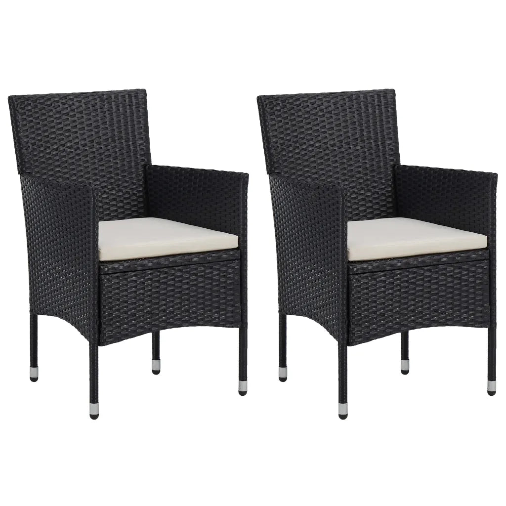 Set Mobili da Pranzo per Giardino 3 pz Nero 3072433