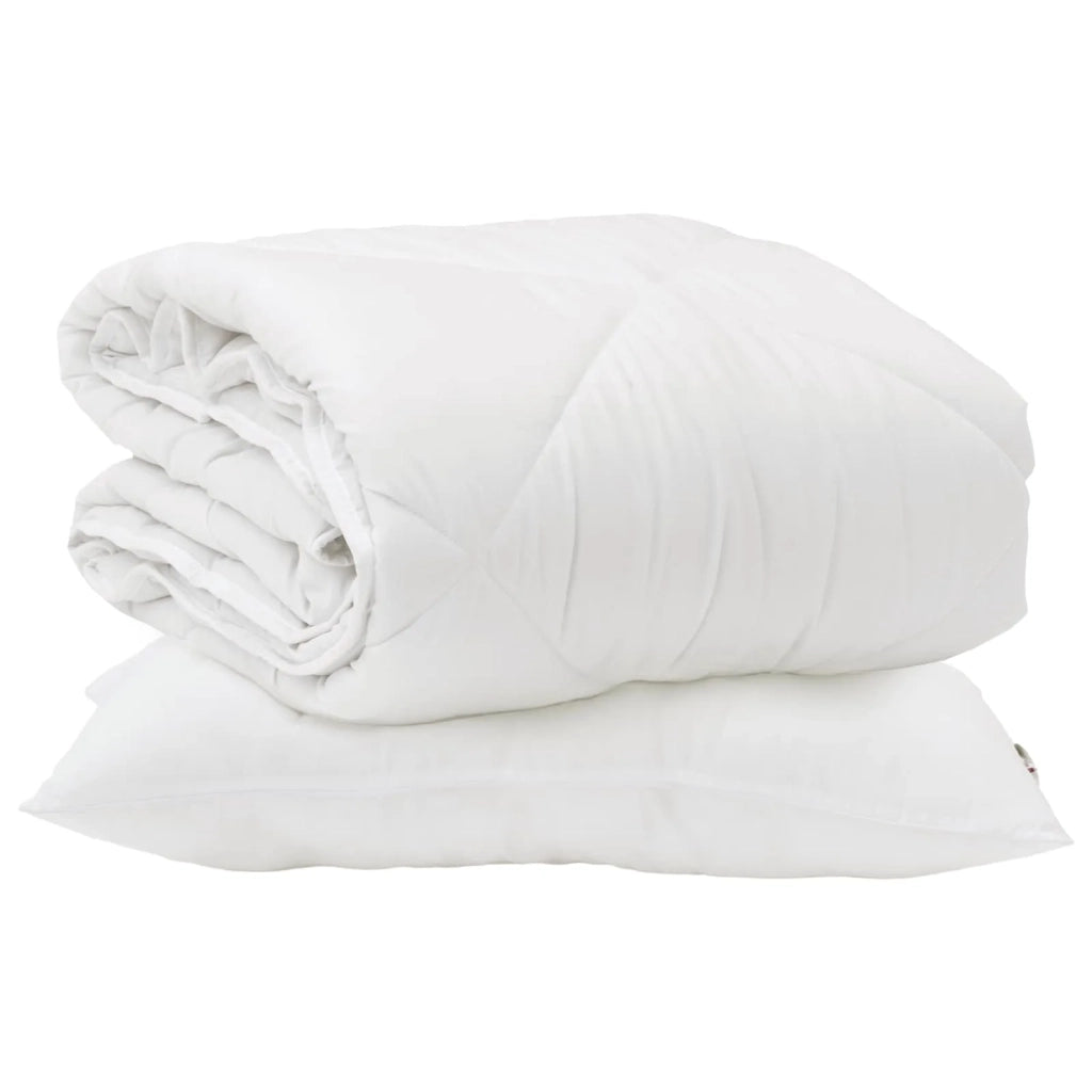 Piumone | Duvet per Tutte le Stagioni con cuscino 2 pz Bianco Microfibra