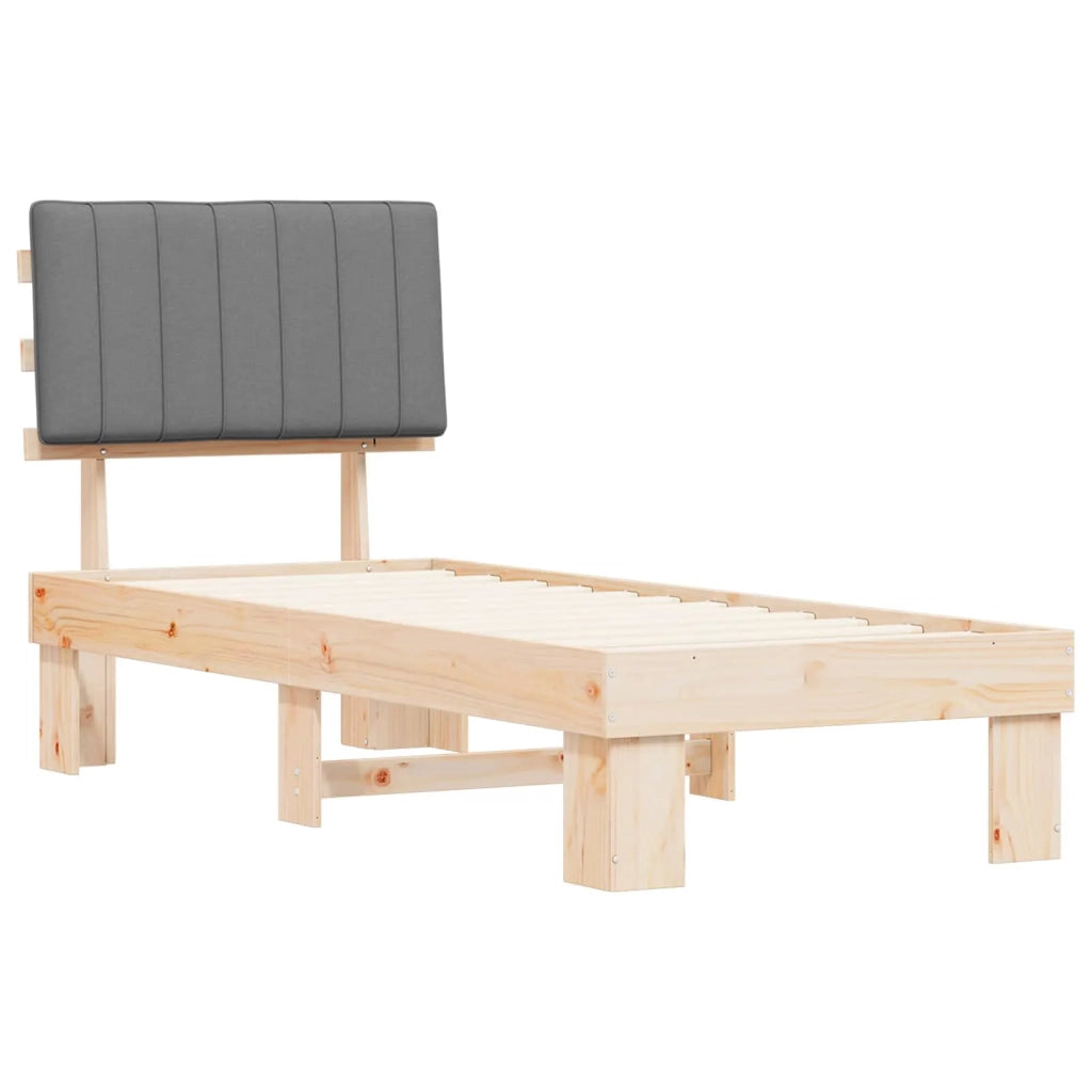 Letto con Testiera Rivestita Grigio chiaro 80 x 200 cm 877519
