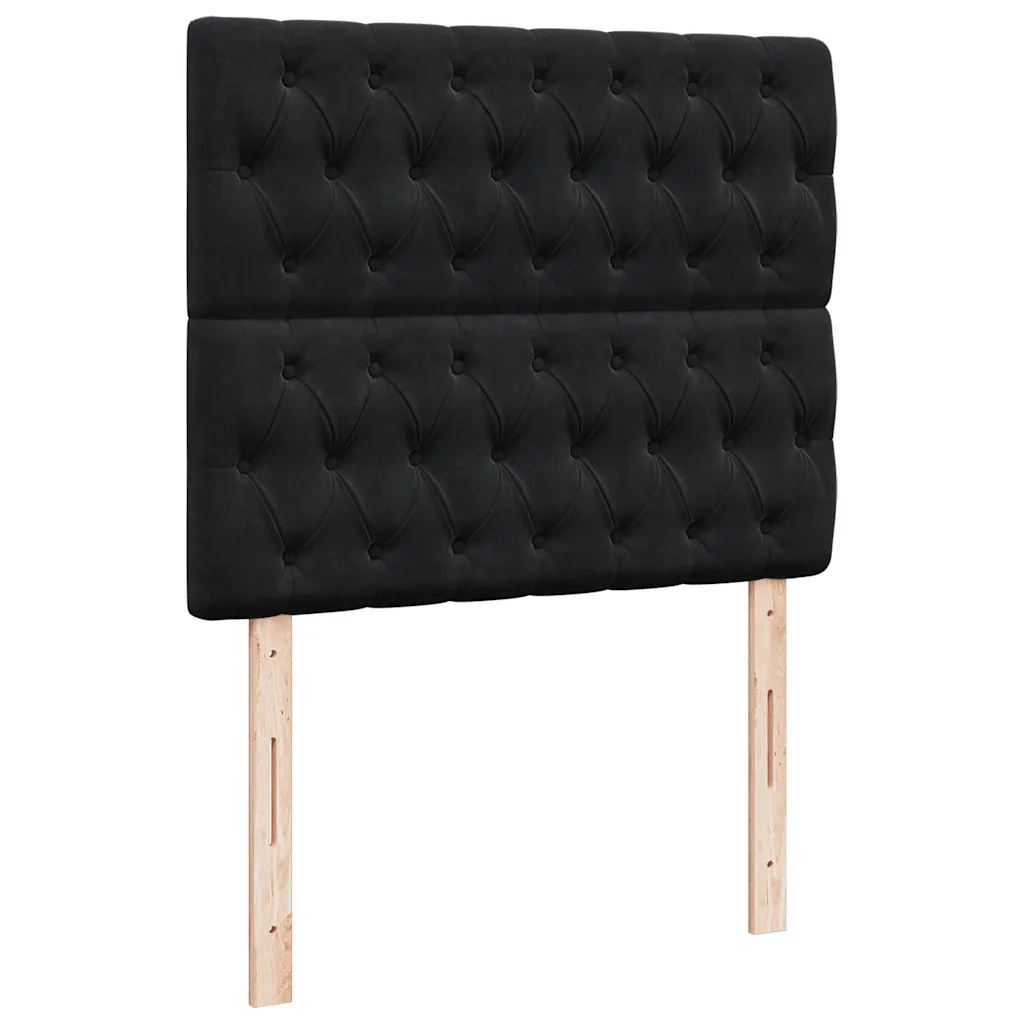Giroletto a Molle con Materasso Nero 120x190 cm in Velluto 3294594