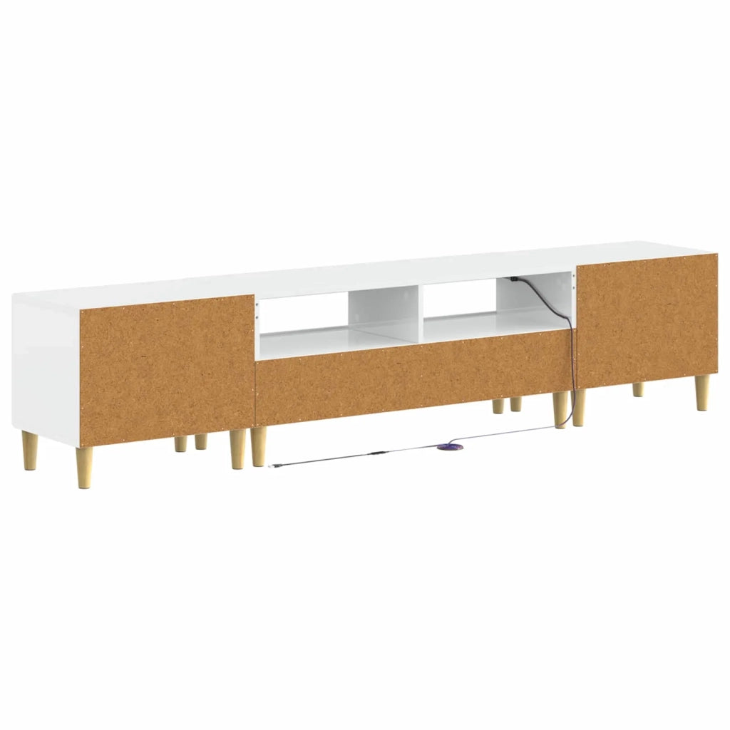 Mobile TV LED a 5 pezzi Bianco Lucido Legno ingegnerizzato 3416762