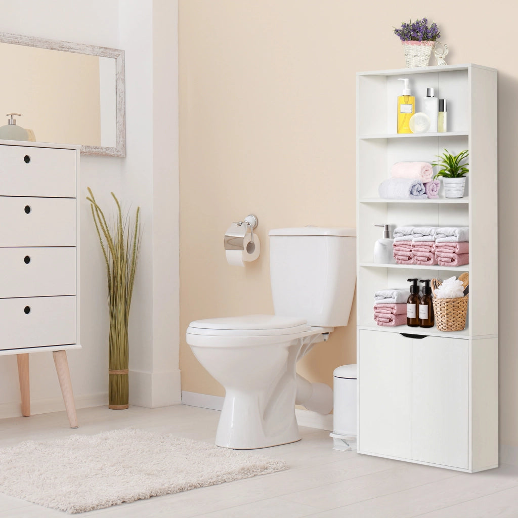 Libreria con ante ¨C Xylo ¨C legno bianco 4 ripiani 59x29x180cm