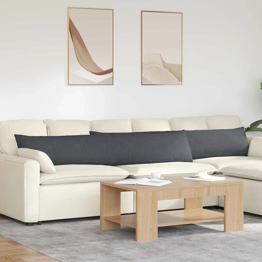 Cuscini da Divano 2 pz-Set di 2 Cuscini per Sofa Grigio scuro 200 x 40 cm 845734