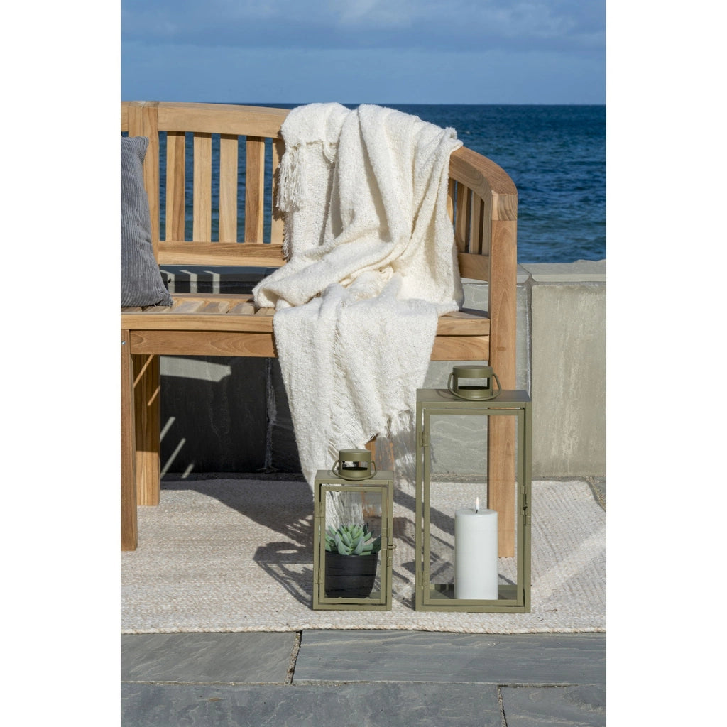 Lanterna Corfu, Argento, Vetro, 13x13x25,5 cm