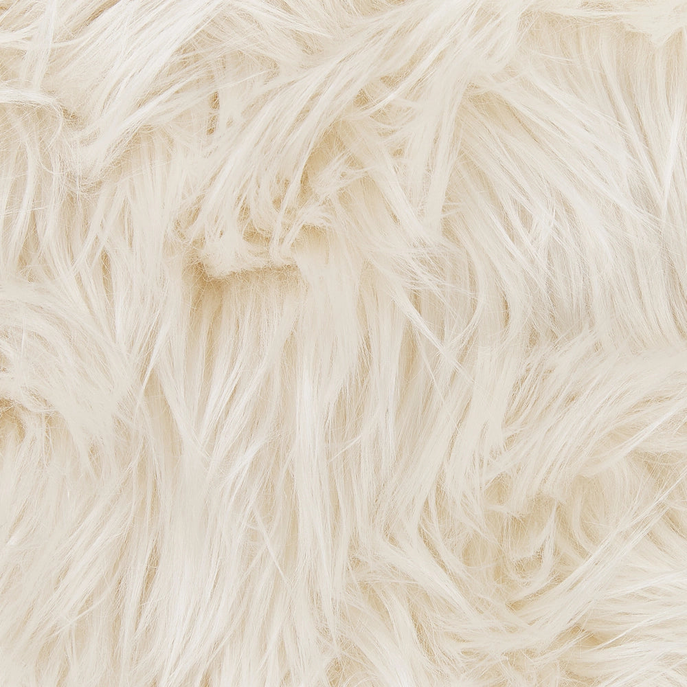 Tappeto finta pelle di montone beige acrilico 60 x 180 cm pelliccia glam soffice camera da letto soggiorno