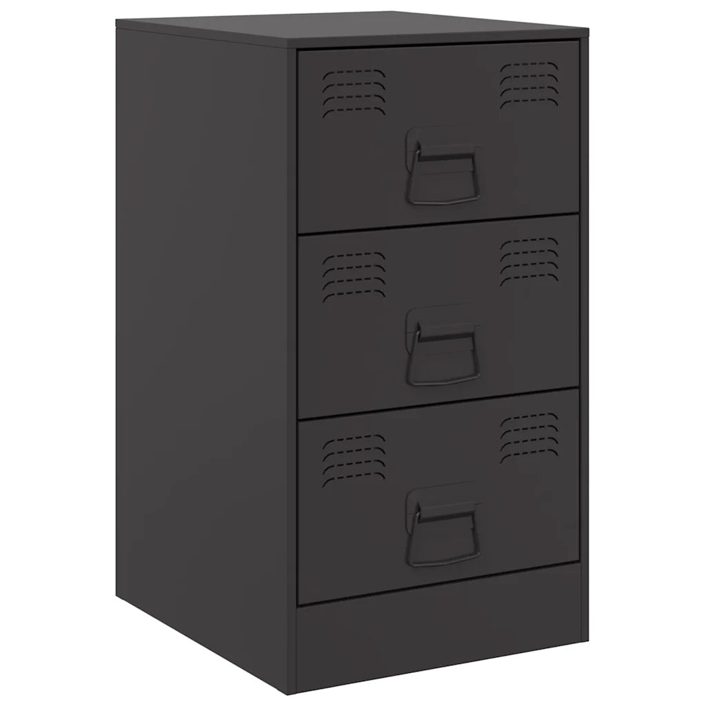 Comodini 2 pz Neri 34,5x39x62 cm in Acciaio 841776