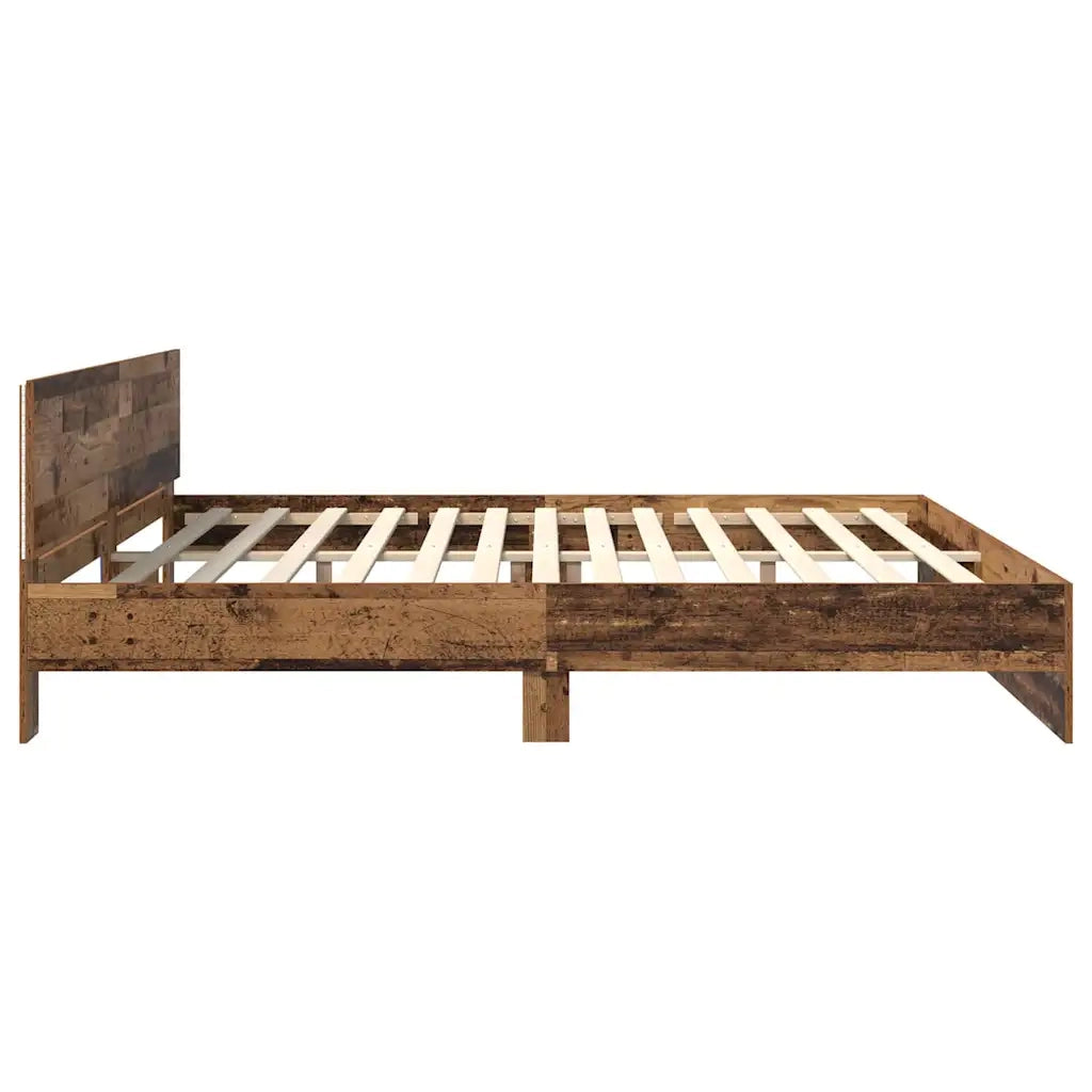 Letto matrimoniale | Letto per adulti | Struttura del letto con testiera Legno vecchio 180 x 200 cm