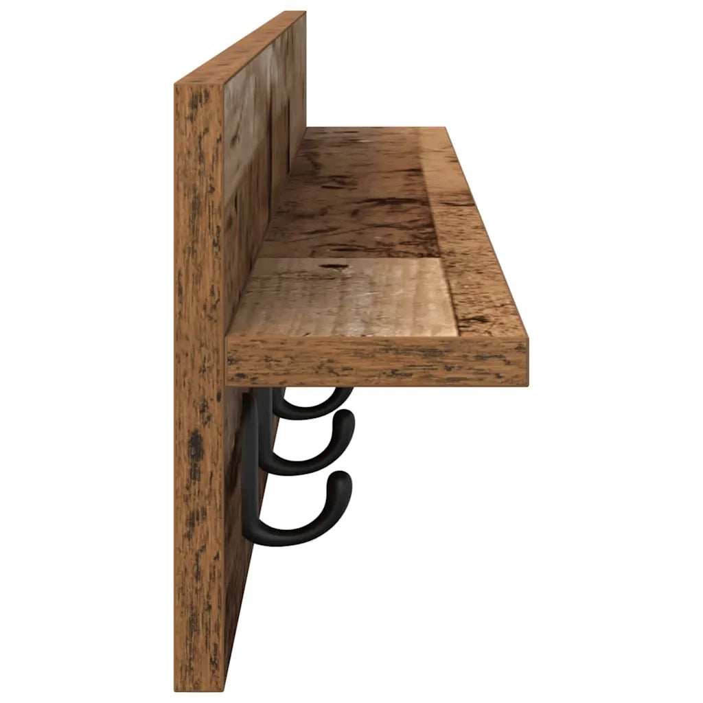 Appendiabiti a muro Legno vecchio 100 x 10.5 x 18 cm 874409