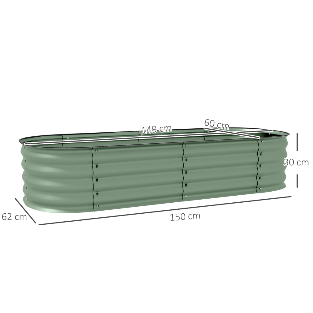 Letto Rialzato Modulare per Orto ¨C Xylo ¨C Acciaio Galvanizzato Verde 150x62x30cm
