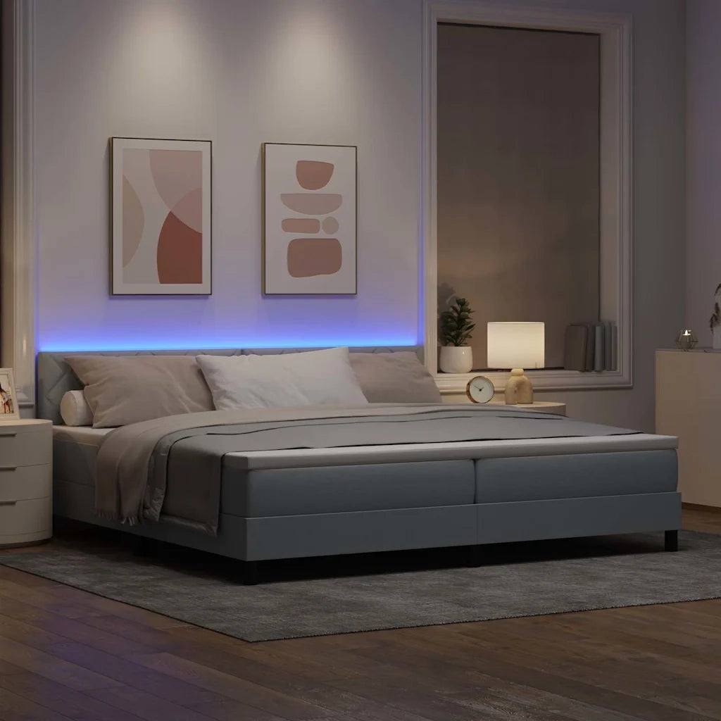 Letto a molle con materasso Grigio chiaro 200 x 200 cm Tessuto 3342310