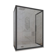 Box doccia 3 lati 90x110x90 CM H 200 Vetro Trasparente Profilo Antracite mod. Deco Trio