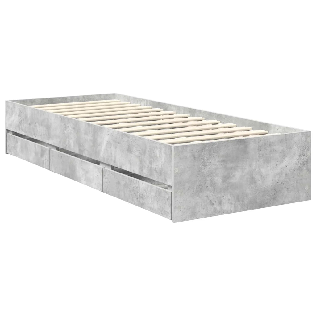 Struttura del letto con cassetto Grigio cemento 75 x 190 cm 3409513