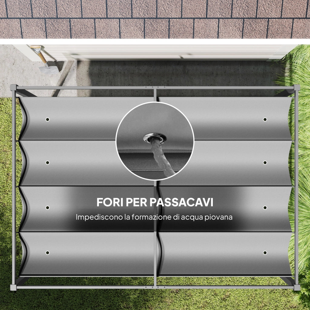 Gazebo da Giardino con Telo ¨C Minimal ¨C Grigio e Nero 3x2m