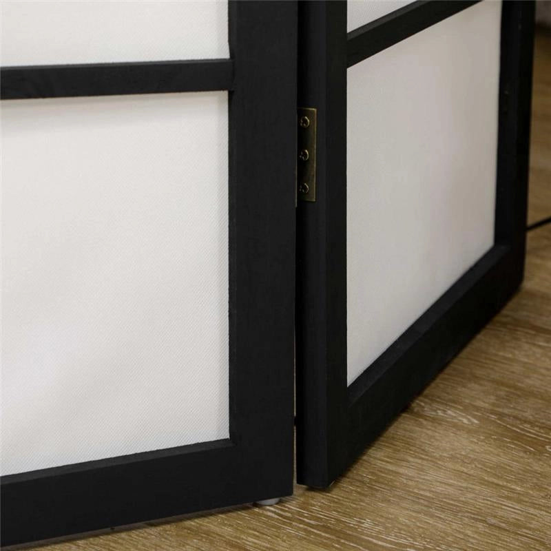 PARAVENTO A 3 PANNELLI PIEGHEVOLE IN LEGNO 120X170CM NERO E BIANCO