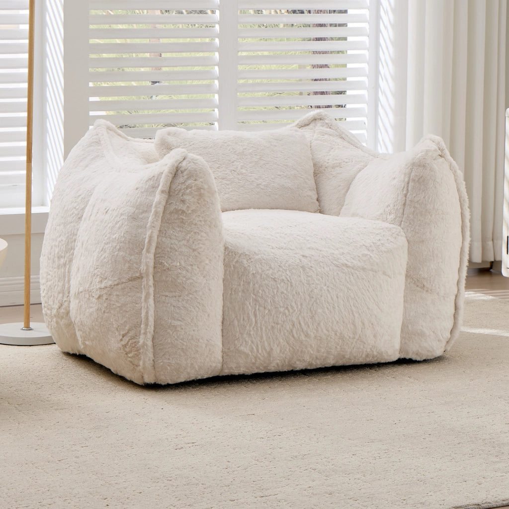 POLTRONA SACCO in pelliccia sintetica Beige