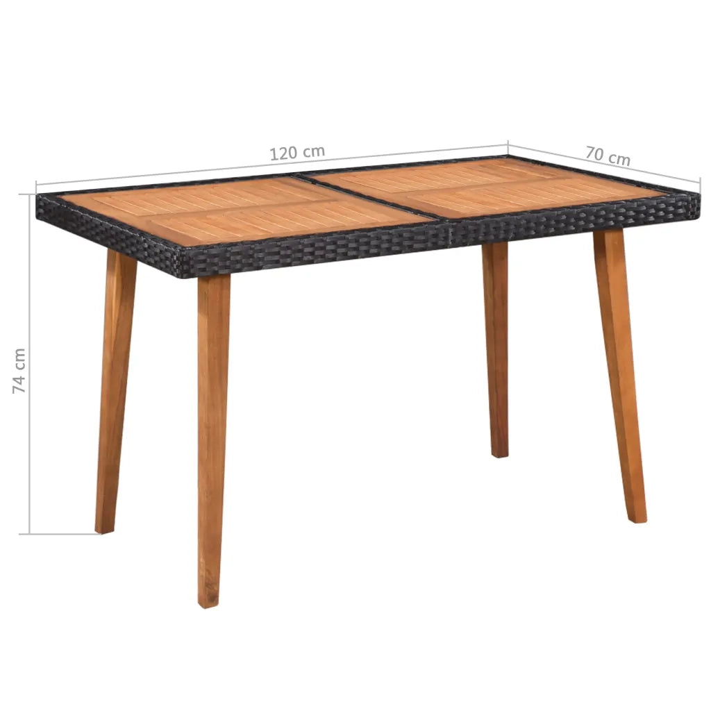 Set da Pranzo da Giardino 5 pz in Polyrattan Nero e Marrone 44075