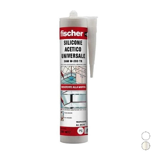 SILICONE MULTIUSO ACETICO UNIVERSALE SAM M- Bianco ml 280- FISCH- pezzi 1