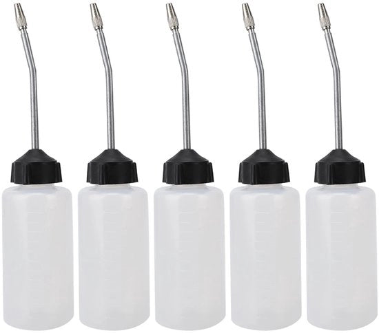 Dispensatore di olio da 120 ml - Materiale plastico - 5 x Dispensatore di olio - Altezza 19,5 cm - Resistente all'olio - Resistentente allo sforzo e agli impatti - Olio canale