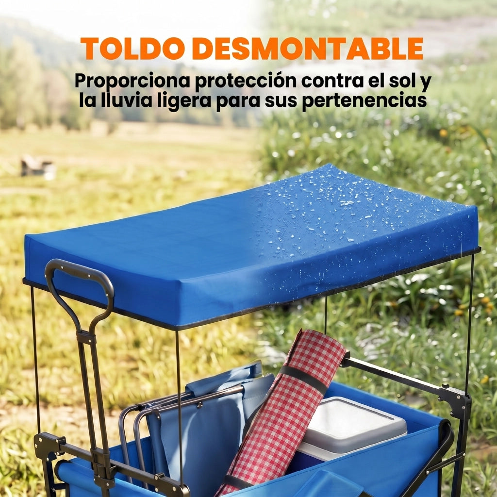 Carrello Pieghevole con Telo ¨C Minimal ¨C Blu, 100 kg
