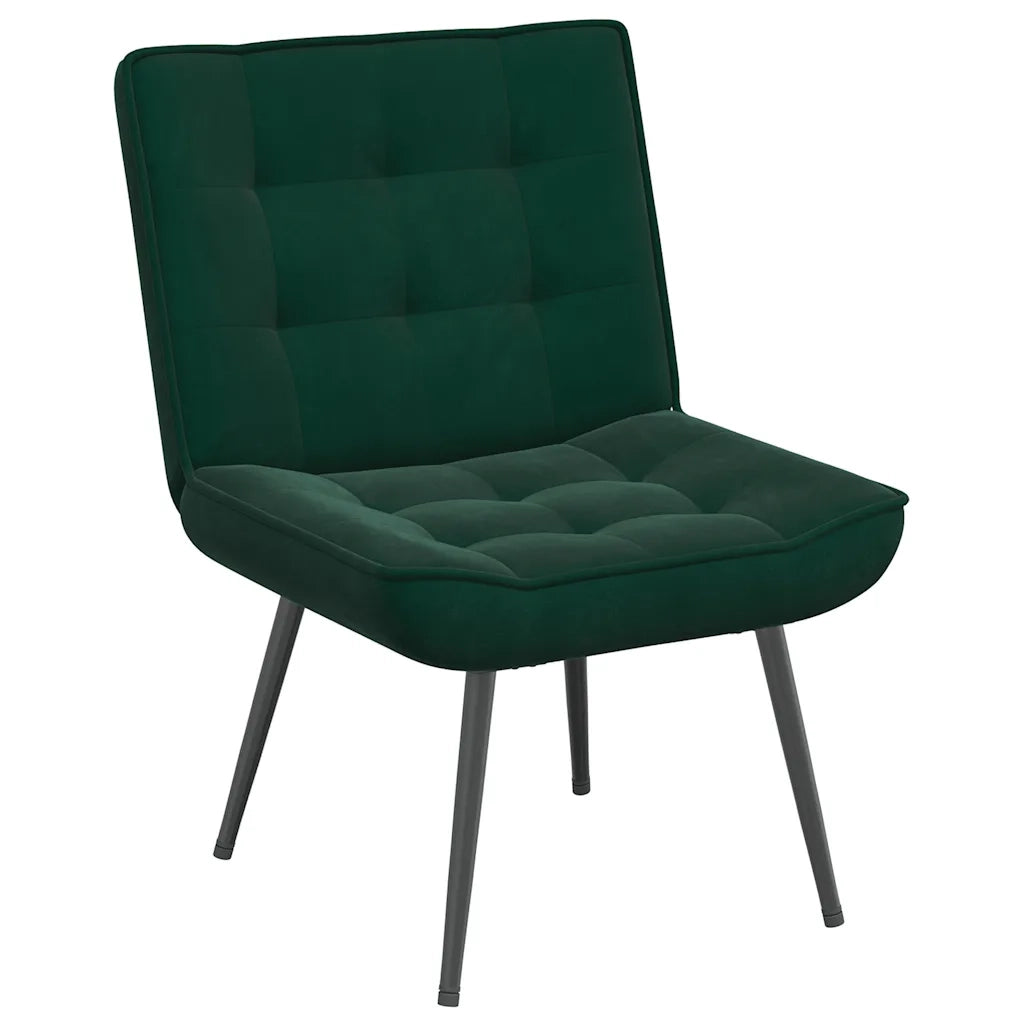 Poltrona Relax con Poggiapiedi Verde Scuro in Velluto 4012329