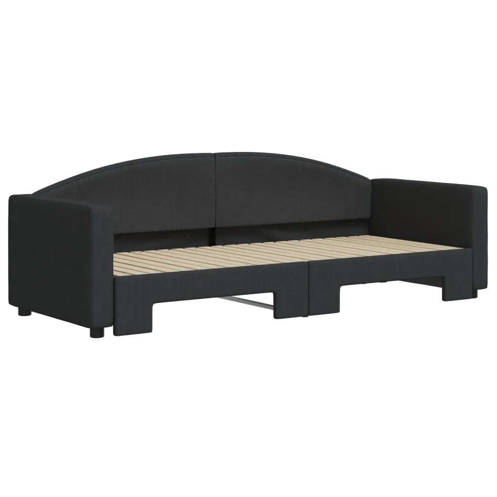 Divano letto | Sof¨¤ letto | Letto singolo Estraibile Nero 80x200 Tessuto