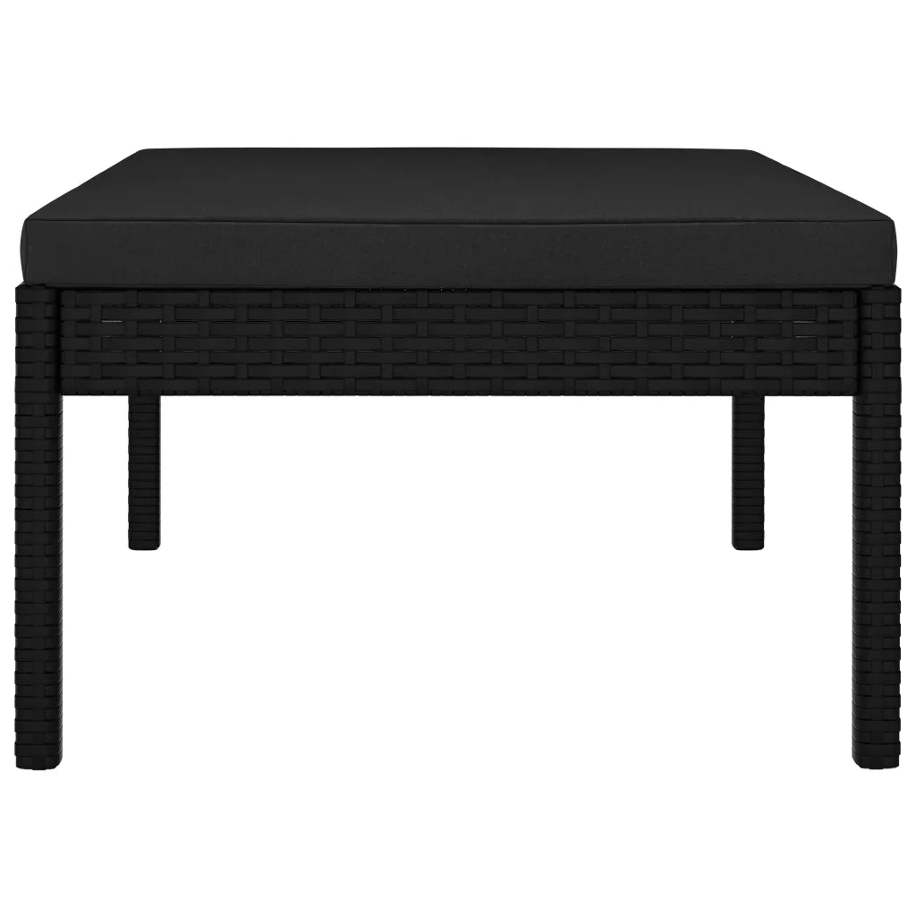 Set Divani da Giardino 3 pz con Cuscini in Polyrattan Nero 47400