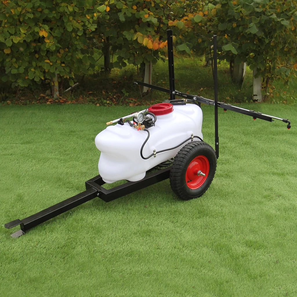 Polverizzatore per Moto Quad ATV con Rimorchio Carrello con Asta 6 Ugelli e Lancia a Mano Irroratore Spruzzatore per Fertilizzanti - 60 Litri