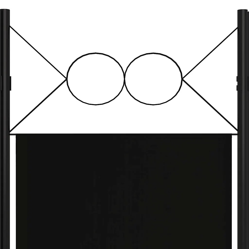 Divisorio Ambienti | Divider per stanze | Paravento a 5 Pannelli Nero 200x180 cm