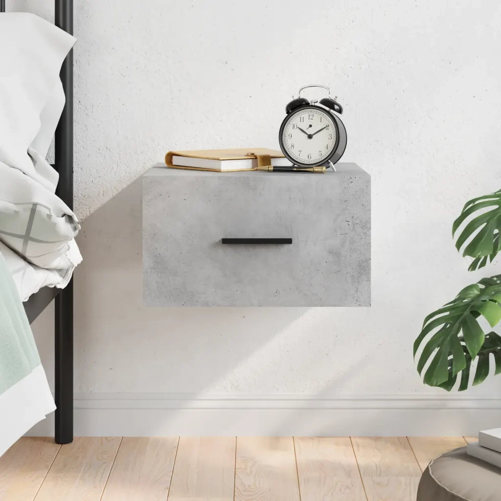 Comodino a Muro Grigio Cemento 35x35x20 cm 829860