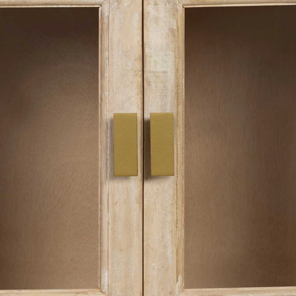 Credenza in legno beige con 4 ante 150x40x90h cm