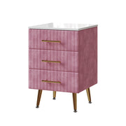 Vicco Comodino rosa 41 x 62 cm con 3 cassetti
