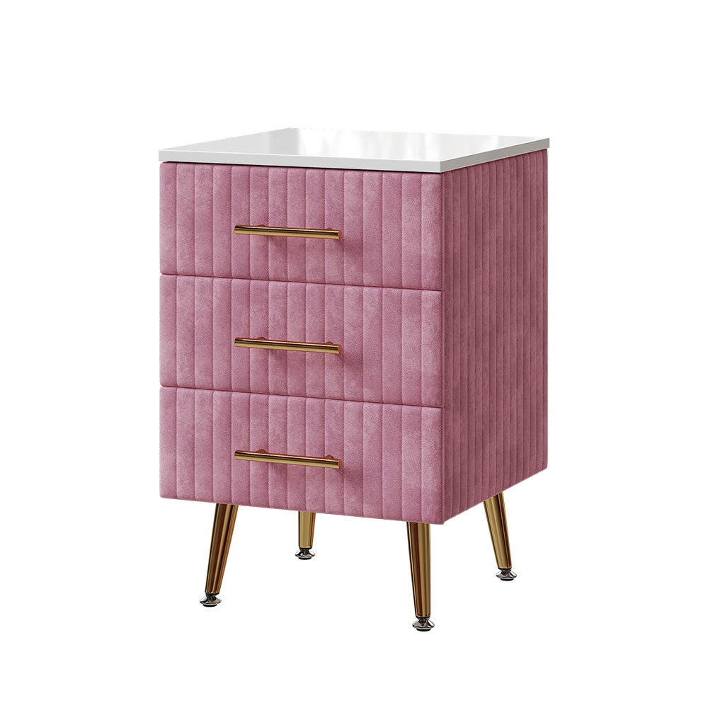 Vicco Comodino rosa 41 x 62 cm con 3 cassetti