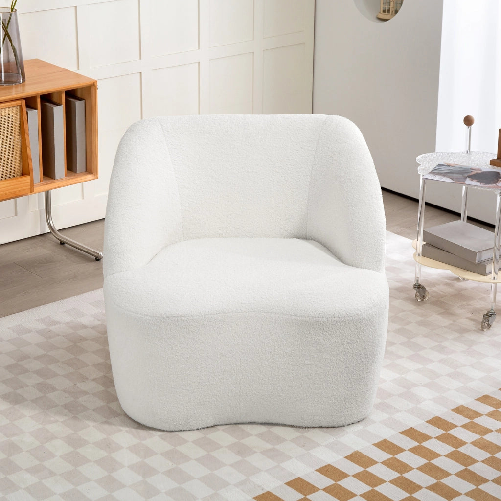 Poltrona Moderna con Rivestimento in Tessuto ¨C Minimal ¨C Cremewei?