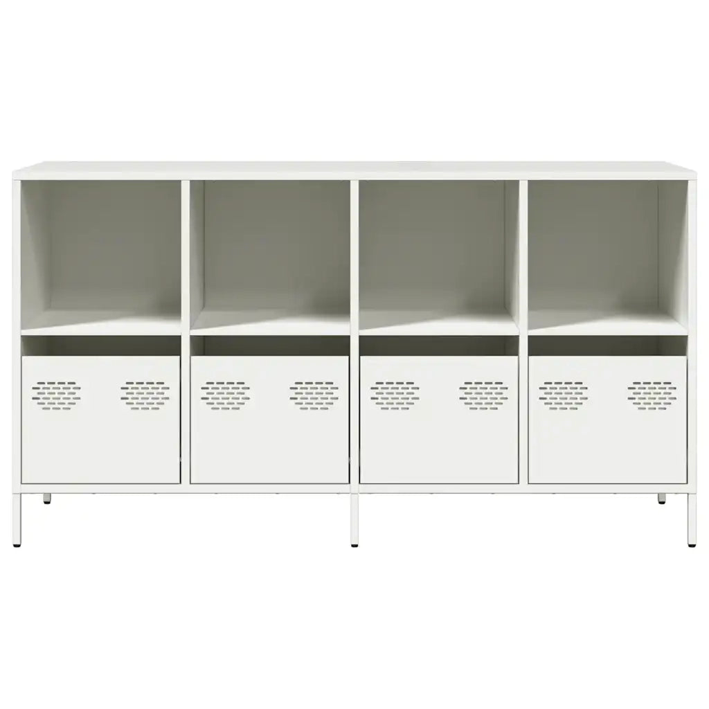 Credenza Bianca 135x39x73,5 cm in Acciaio Laminato a Freddo 3307166