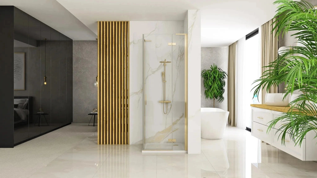 Cabina Doccia Rea Hugo 90x80 Gold Brush